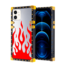 Square Case with Mirror Design - Style 4 for iPhone 12 / 12 Pro (Only Ground Shipping)