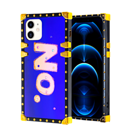 Square Case with BLUE Light Design - 9 for iPhone 12 / 12 Pro (Only Ground Shipping)