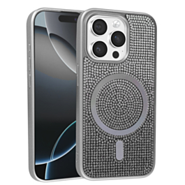 Wireless Charging Bling Diamond Crystal Case - SILVER for iPhone 12 / 12 Pro (Only Ground Shipping)