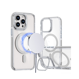 Thin Magnetic Clear Case with Camera Stand Kickstand - CLEAR for iPhone 12 / 12 Pro (Only Ground Shipping)