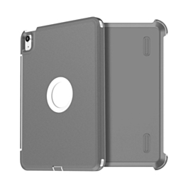 Heavy Duty Case with Clip - GRAY WHITE for iPad Air 4 / Air 5 / Pro 11 (1st / 2nd / 3rd / 4th) (Only Ground Shipping)