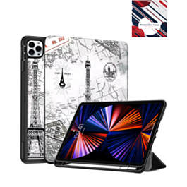 Old Style Notebook Design Case - Eiffel Tower for iPad Air 13 2024 / Pro 12.9 (3rd / 4th / 5th / 6th) (Only Ground Shipping)