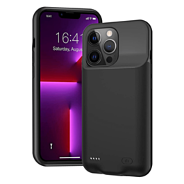 Soft Rubber Slim Charging Case (7000 mAh) for iPhone 13 (BLACK) (Only Ground Shipping)