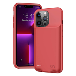 Soft Rubber Slim Charging Case (7000 mAh) for iPhone 13 Pro (RED) (Only Ground Shipping)