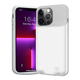 Soft Rubber Slim Charging Case (7000 mAh) for iPhone 13 (WHITE) (Only Ground Shipping)
