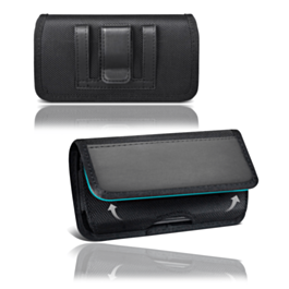 6.9" Horizontal Nylon Cell Phone Belt Clip Holster Carrying Pouch with Card Holder (Only Ground Shipping)