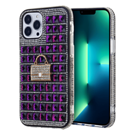 Crystal Stones Case with Five Adornment - PURPLE for iPhone 7G / 8G / SE 2020 (Only Ground Shipping)
