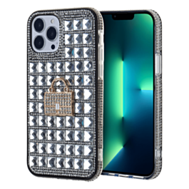 Crystal Stones Case with Bag Adornment - CLEAR for iPhone 8P / 7P (Only Ground Shipping)