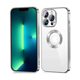 Shiny Wireless Charging Clear Case - SILVER for iPhone 13 Pro (Only Ground Shipping)