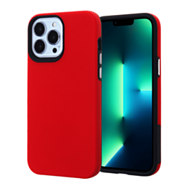 iPhone 13 Mini Shock Absorption Protective Dual Layer Case - RED (Only Ground Shipping)