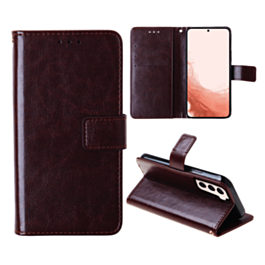 Galaxy S22 Leather Wallet Case with Card Slot - BROWN (Only Ground Shipping)