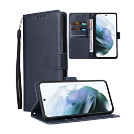 Galaxy S22 Leather Wallet Case with Card Slot - DARK BLUE (Only Ground Shipping)