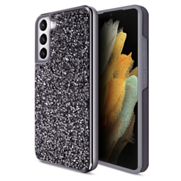 Galaxy S23 Bling Diamond Crystal Dual Layer Case - BLACK (Only Ground Shipping)