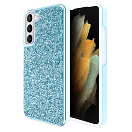 Galaxy S23 Plus Bling Diamond Crystal Dual Layer Case - BLUE (Only Ground Shipping)