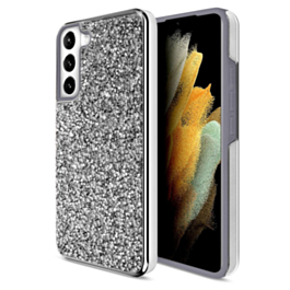 Galaxy S23 Plus Bling Diamond Crystal Dual Layer Case - SILVER (Only Ground Shipping)