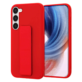 Galaxy S23 Hand Strap Vertical Magnetic Kickstand Case - RED (Only Ground Shipping)