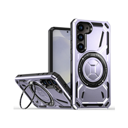 Full-Body Rugged Shockproof Case with Built-in Ring Holder - PURPLE for Galaxy S23 (Only Ground Shipping)