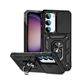 Galaxy S23 Dual Layers Hybrid Case with Metal Ring & Camera Protector - BLACK (Only Ground Shipping)