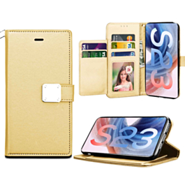 Galaxy S23 Elegant Leather Wallet Case - GOLD (Only Ground Shipping)