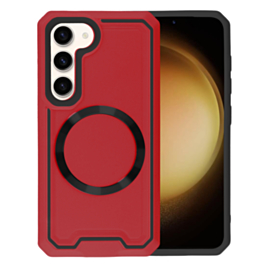 Galaxy S23 Slim Non-Slip Transparent Matte Wireless Charging Case - RED (Only Ground Shipping)
