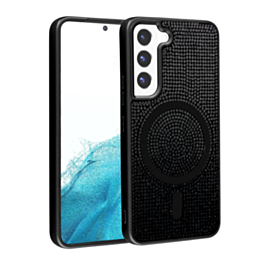Wireless Charging Bling Diamond Crystal Case - BLACK for Galaxy S23 (Only Ground Shipping)