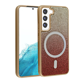 Wireless Charging Bling Diamond Crystal Case - GOLD for Galaxy S23 (Only Ground Shipping)