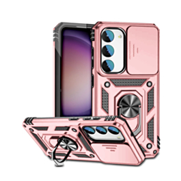 Galaxy S23 FE Dual Layers Hybrid Case with Metal Ring & Camera Protector - ROSE GOLD (Only Ground Shipping)