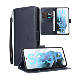 Galaxy S23 Plus Leather Wallet Case with Card Slot - BLUE (Only Ground Shipping)
