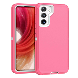 Heavy Duty Case for Galaxy S23 Plus (LIGHT PINK & WHITE) (Only Ground Shipping)