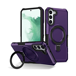 Hard PC Shockproof Case w /Ring Holder - DARK PURPLE for Galaxy S23 Plus (Only Ground Shipping)