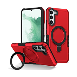 Hard PC Shockproof Case w /Ring Holder - RED for Galaxy S23 Plus (Only Ground Shipping)