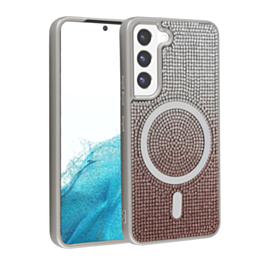 Wireless Charging Bling Diamond Crystal Case - SILVER for Galaxy S23 Plus (Only Ground Shipping)