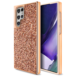 Galaxy S23 Ultra Bling Diamond Crystal Dual Layer Case - ROSE GOLD (Only Ground Shipping)