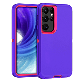 Heavy Duty Case for Galaxy S23 Ultra (DARK PURPLE & HOT PINK) (Only Ground Shipping)
