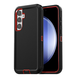 Heavy Duty Case for Galaxy S24 FE (BLACK & RED) (Only Ground Shipping)