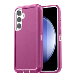 Heavy Duty Case for Galaxy S24 FE (LIGHT PINK & WHITE) (Only Ground Shipping)