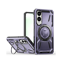 Full-Body Rugged Shockproof Case with Built-in Ring Holder - PURPLE for Galaxy S25E (Only Ground Shipping)
