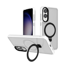 Carbon Wireless Charging Case with Ring Stand - CLEAR for Galaxy S25E (Only Ground Shipping)