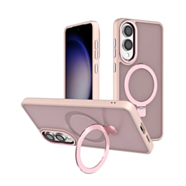 Carbon Wireless Charging Case with Ring Stand - PINK for Galaxy S25E (Only Ground Shipping)