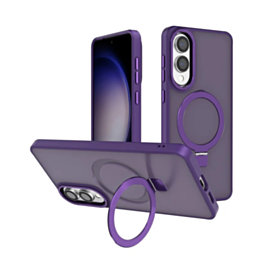 Carbon Wireless Charging Case with Ring Stand - PURPLE for Galaxy S25E (Only Ground Shipping)