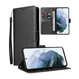 Leather Wallet Case with Card Slot - BLACK for Galaxy S25 Plus / S24 Plus (Only Ground Shipping)