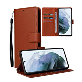 Leather Wallet Case with Card Slot - BROWN for Galaxy S25 Plus / S24 Plus (Only Ground Shipping)