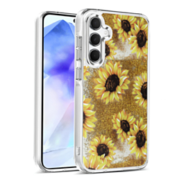 Liquid Quicksand Glitter Cover Case - SUNFLOWER for Galaxy S25 Plus (Only Ground Shipping)