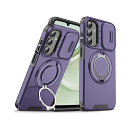 Rugged Magnetic Case with Ring Camera Cover - PURPLE for Galaxy S25 Plus (Only Ground Shipping)
