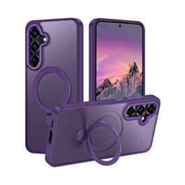 Carbon Wireless Charging Case with Ring Stand - PURPLE for Galaxy S25 Plus (Only Ground Shipping)