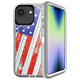 Heavy Duty Case - (US FLAG) for iPhone 16e / 17e (Only Ground Shipping)