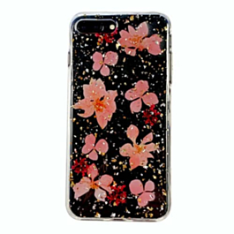Real Flower Silicone Case - PINK for iPhone 8P / 7P (Only Ground Shipping)