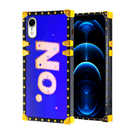 Square Case with BLUE Light Design - 9 for iPhone XR (Only Ground Shipping)
