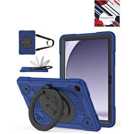 Shockproof Heavy Duty Stand Case with Pen Slot - NAVY BLUE & BLACK for Galaxy Tab A9 Plus 2023 (11") (X210, X216, X218) (Only Ground Shipping)