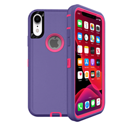 Heavy Duty Case for iPhone XR (DARK PURPLE & PINK) (Only Ground Shipping)